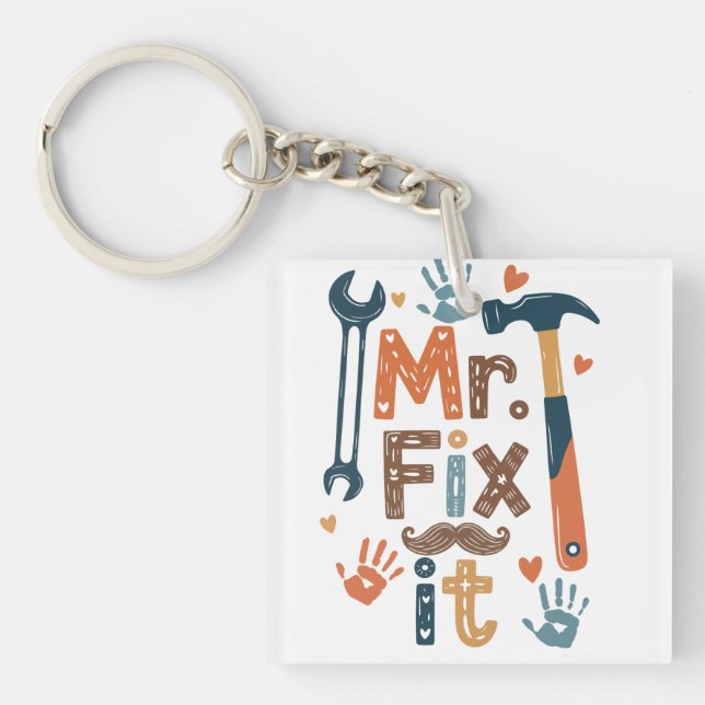 Mr. Fix It Father's Day Card Key Ring (Front)