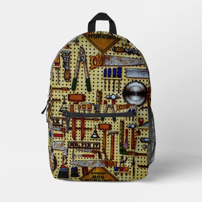 Mr. Fix It Handyman Tools  Printed Backpack (Front)