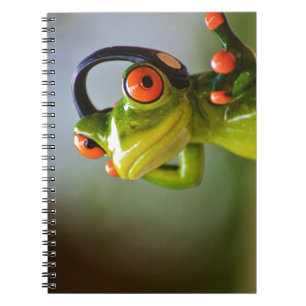 Mr. Frog with Headphones Spiral Notebook