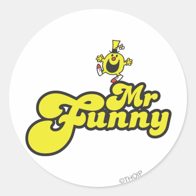 Mr. Funny Dancing On His Name Classic Round Sticker (Front)