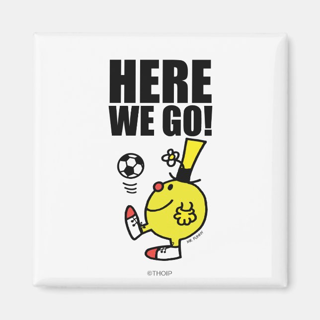 Mr. Funny Juggling A Soccer Ball Magnet (Front)