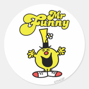 Mr. Funny Laughing Hysterically Classic Round Sticker
