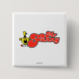 Mr. Funny Red Lettering 15 Cm Square Badge