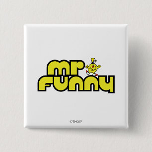 Mr. Funny   Yellow Lettering 15 Cm Square Badge