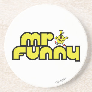 Mr. Funny Yellow Lettering Coaster