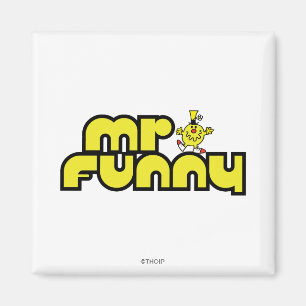 Mr. Funny Yellow Lettering Magnet
