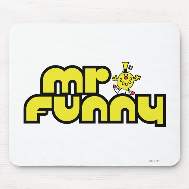Mr. Funny | Yellow Lettering Mouse Pad (Front)