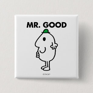 Mr. Good   Green Hat 15 Cm Square Badge