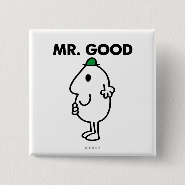 Mr. Good | Green Hat 15 Cm Square Badge (Front)