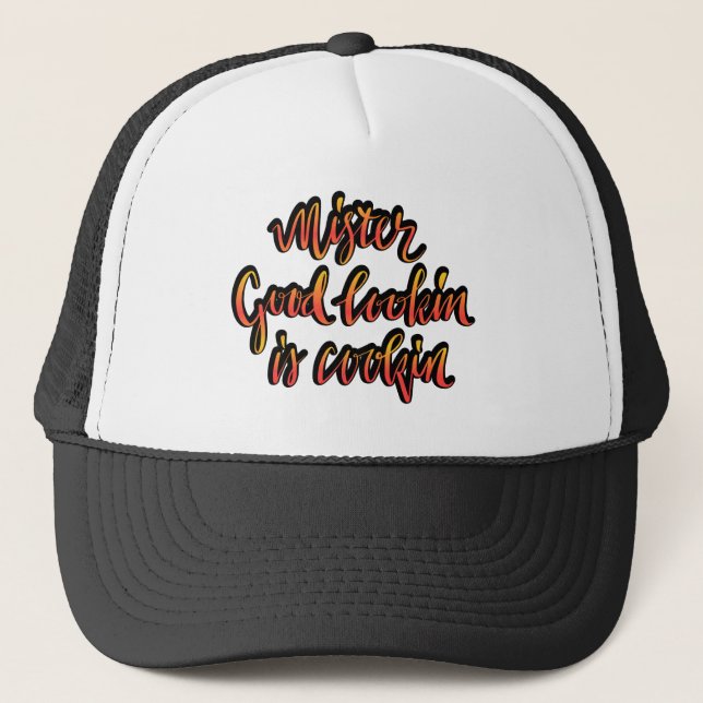 Mr Good lookin is cookin funny bbq hat for men (Front)