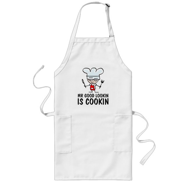 Mr good looking is cooking apron for men (Front)