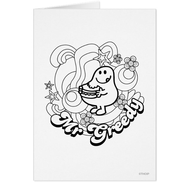 Mr. Greedy | Black & White Swirls & Stars (Front)