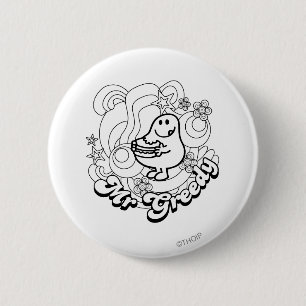 Mr. Greedy   Black & White Swirls & Stars 6 Cm Round Badge