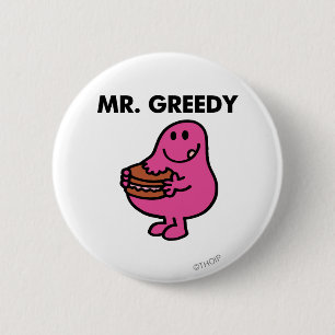 Mr. Greedy Eating Cake 6 Cm Round Badge