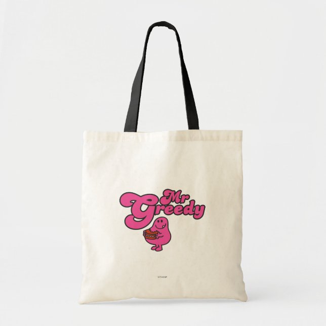 Mr. Greedy Enjoying Dessert Tote Bag (Front)