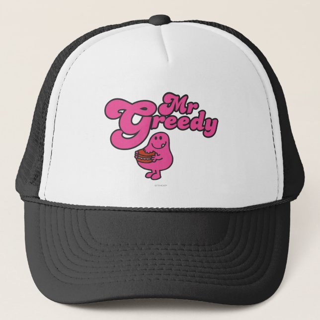 Mr. Greedy Enjoying Dessert Trucker Hat (Front)