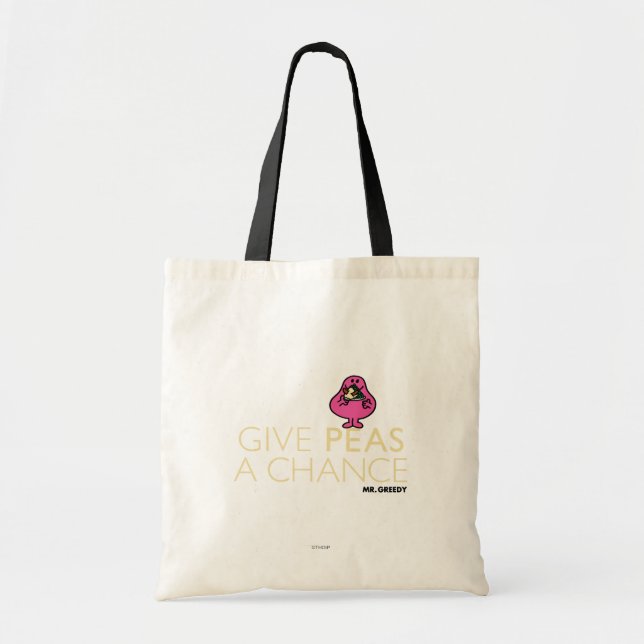 Mr. Greedy | Give Peas A Chance Tote Bag (Front)