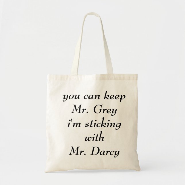 Mr. Grey vs. Mr. Darcy Tote Bag (Front)