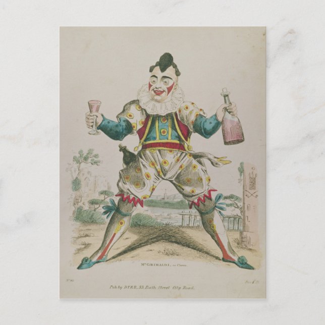 Mr. Grimaldi as Clown Postcard (Front)