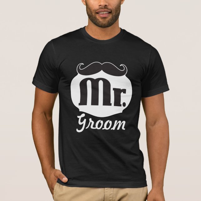Mr. Groom Moustache T-Shirt (Front)