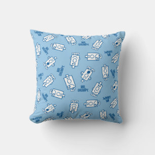 Mr Grumpy   Blue Emotion Toss Pattern Cushion