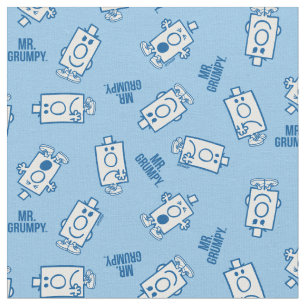 Mr Grumpy   Blue Emotion Toss Pattern Fabric
