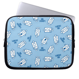Mr Grumpy Blue Emotion Toss Pattern Laptop Sleeve