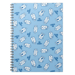 Mr Grumpy   Blue Emotion Toss Pattern Spiral Notebook