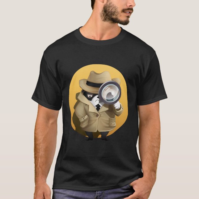 Mr Grumpy Boston Terrier Detective T-Shirt (Front)