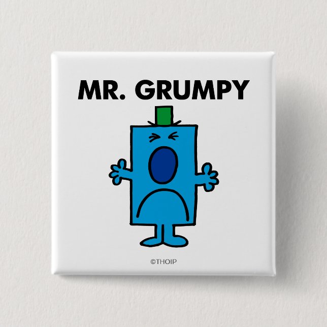 Mr. Grumpy | Frowning Face 15 Cm Square Badge (Front)