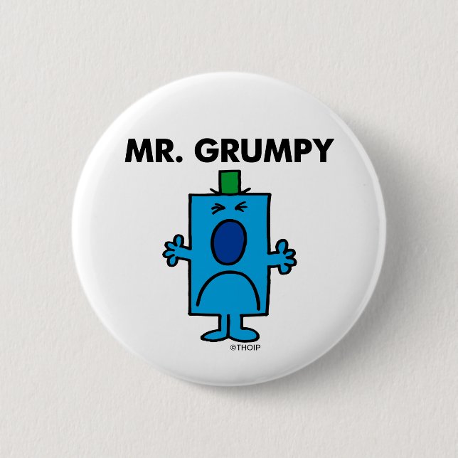 Mr. Grumpy | Frowning Face 6 Cm Round Badge (Front)