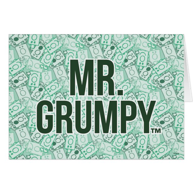 Mr Grumpy | Green Name and Character Toss Pattern (Front Horizontal)