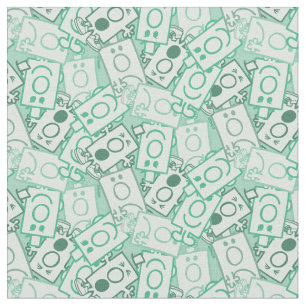 Mr Grumpy   Green Name and Character Toss Pattern Fabric