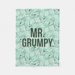 Mr Grumpy Green Name and Character Toss Pattern Fleece Blanket