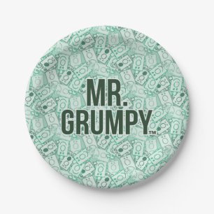 Mr Grumpy Green Name and Character Toss Pattern Paper Plate