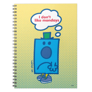 Mr Grumpy I Don't Like Mondays Thought Bubble Spiral Notebook