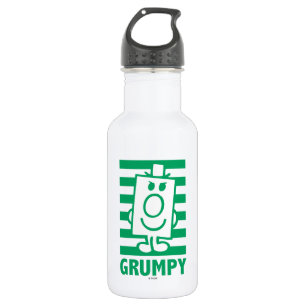 Mr Grumpy Mischievous Grin and Green Stripes 532 Ml Water Bottle
