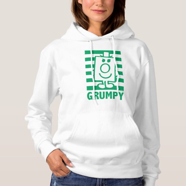 Mr Grumpy | Mischievous Grin and Green Stripes Hoodie (Front)