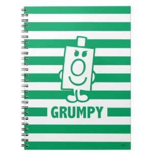 Mr Grumpy   Mischievous Grin and Green Stripes Notebook