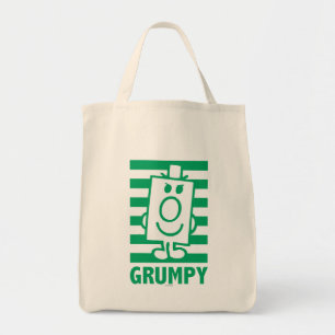Mr Grumpy Mischievous Grin and Green Stripes Tote Bag