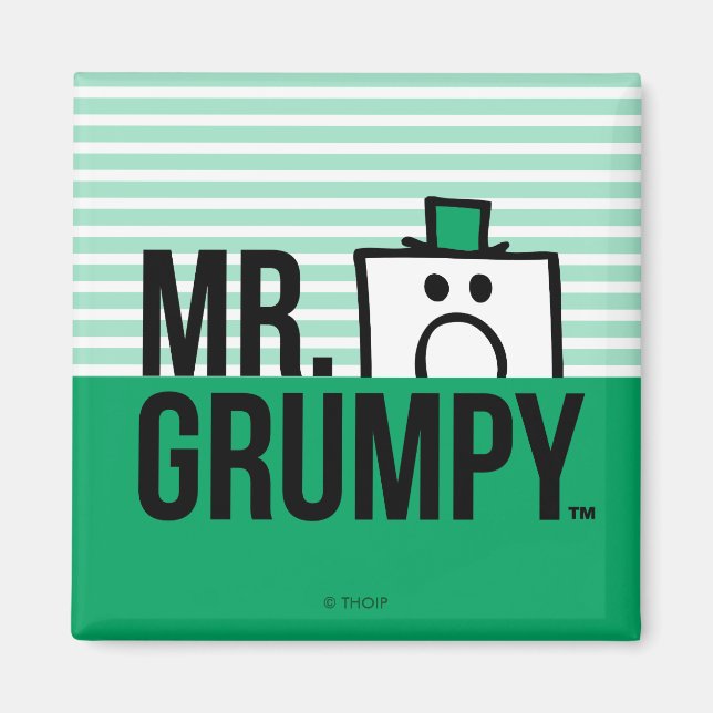 Mr Grumpy | Peeking Head Over Name Magnet (Front)