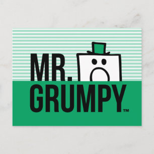 Mr Grumpy Peeking Head Over Name Postcard