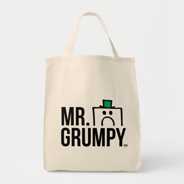 Mr Grumpy | Peeking Head Over Name Tote Bag (Front)
