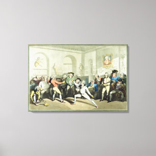 Mr H Angelo's Fencing Academy, engraved by Charles Canvas Print