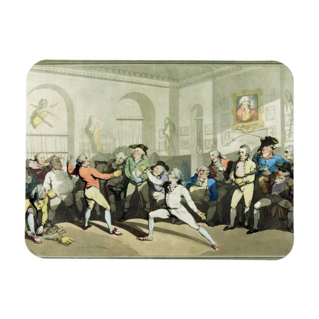 Mr H Angelo's Fencing Academy, engraved by Charles Magnet (Horizontal)