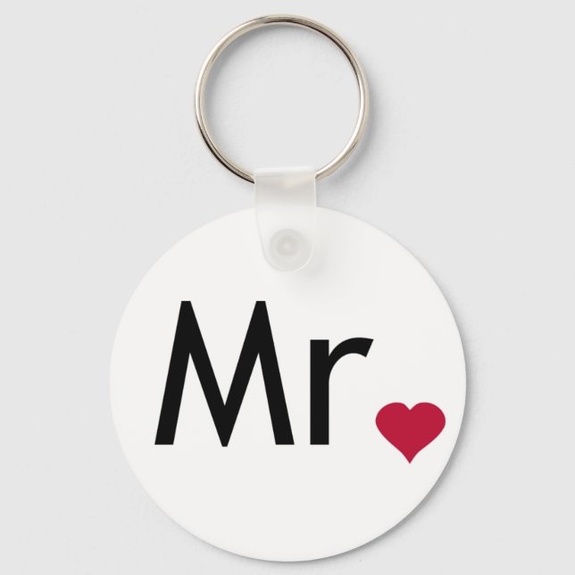 Mr - half of Mr and Mrs set Key Ring (Front)