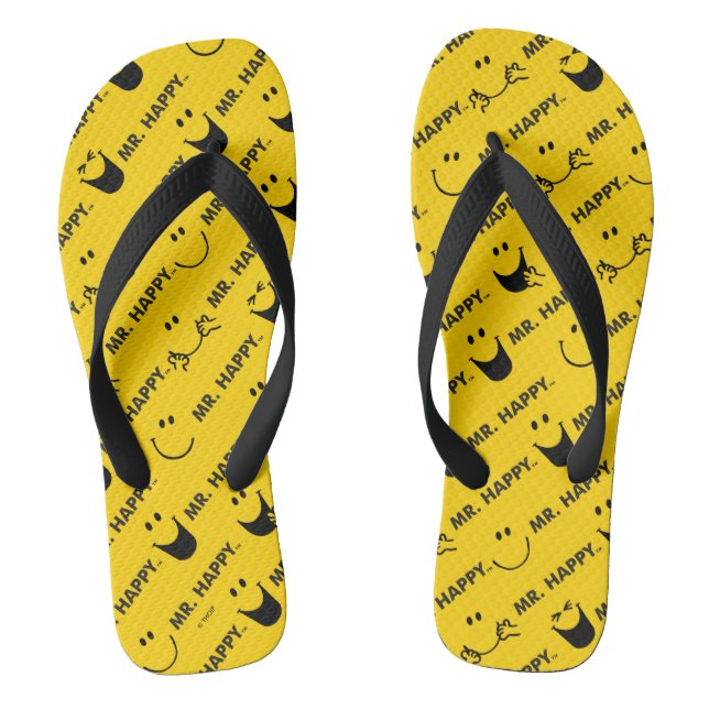 Mr Happy | All Smiles Pattern Jandals (Footbed)