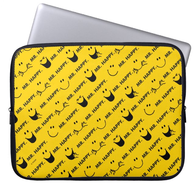 Mr Happy | All Smiles Pattern Laptop Sleeve (Front)