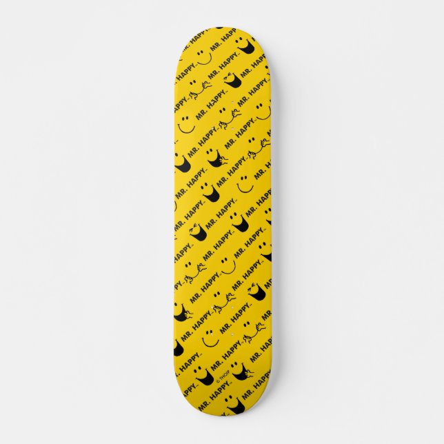 Mr Happy | All Smiles Pattern Skateboard (Front)
