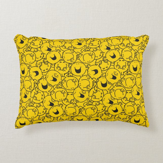 Mr  Happy | Batch of Yellow Smiles Pattern Decorative Cushion (Front)